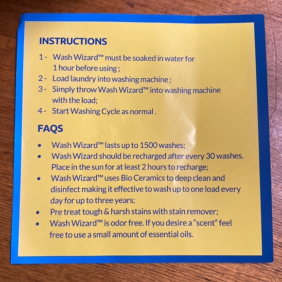 Wash Wizard Blue Ultimate Laundry Ball Washes 1500 Loads Hypoallergenic - Picture 11 of 11